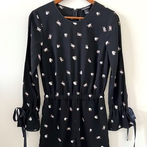 Club Monaco Black Floral Embroidered Romper Size 2